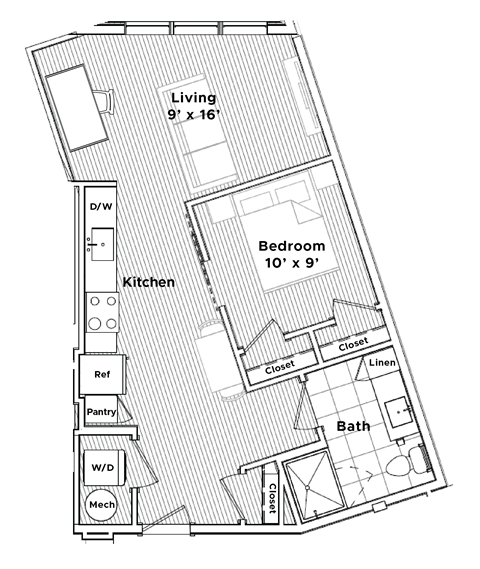 a floor plan of a small house at Madison West Elm, Pennsylvania